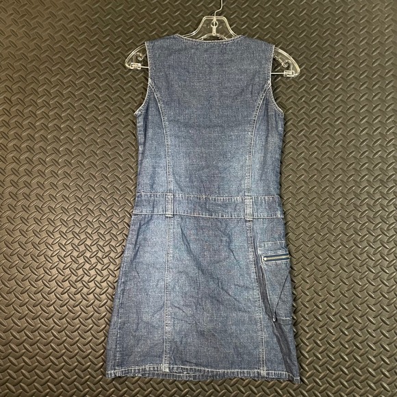 The Children's Place Denim Dress Utility Pockets Full Zip Sleeveless Size 12 - Picture 2 of 7